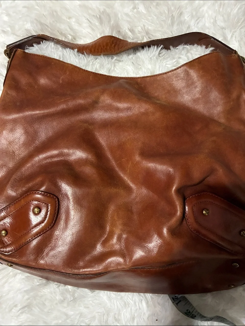 Cole Haan Cognac Brown Leather Duffel Tote